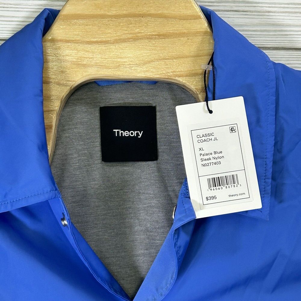 AUTHENTIC Theory Men's City Classic Coach Blue Nylon Lightweight Jacket Size XL